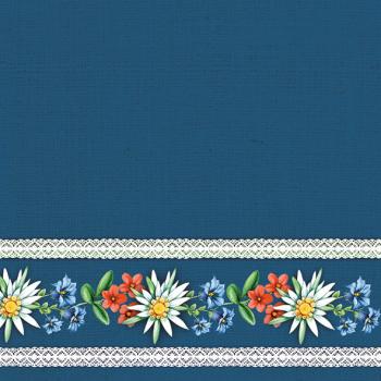 Bavarian Flowers blue - Servietten 33x33 cm