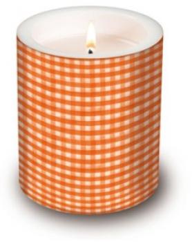 Orangekariert - Kerze