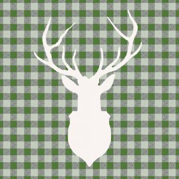Deer outline green - Servietten 33x33 cm