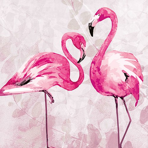 Flamingoservietten-33x33cm-Flamingos-tanzen