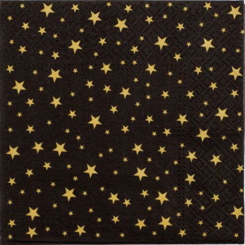 Goldene Sterne Servietten 33x33 cm