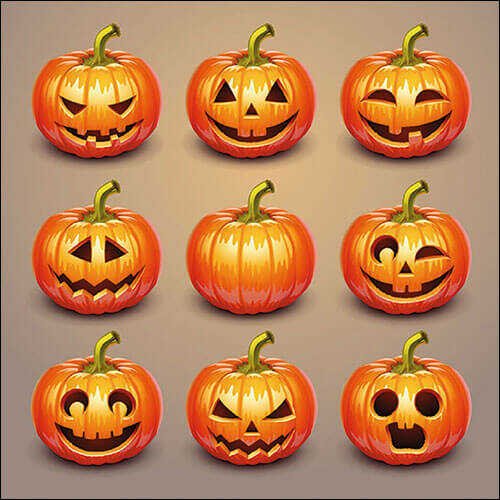 Halloween 9 Pumpkins Servietten 33x33 cm