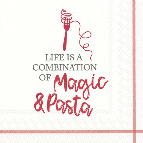 Magic and Pasta red Servietten 33x33 cm
