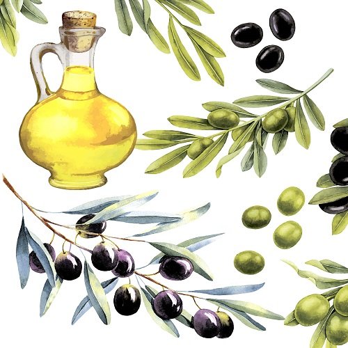 Oliven grün schwarz Servietten 33x33 cm