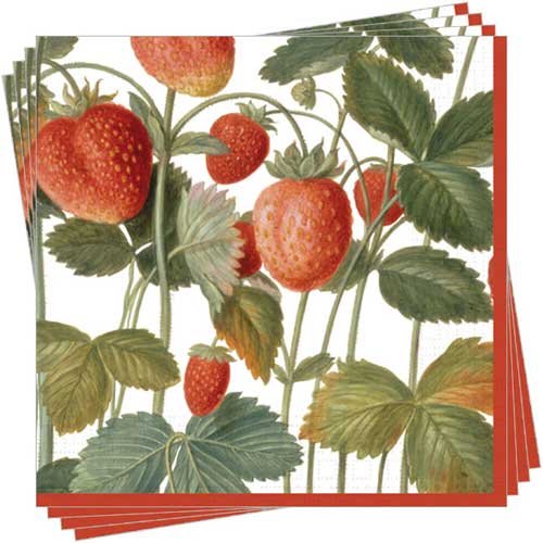 Serviette 33x33 cm Erdbeere