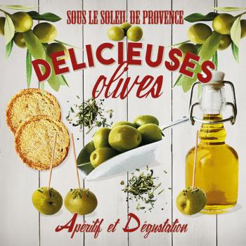 Oliven und Olivenöl - Servietten 33x33 cm