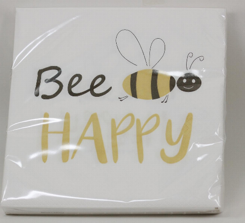 Bee happy   - Servietten 33x33cm
