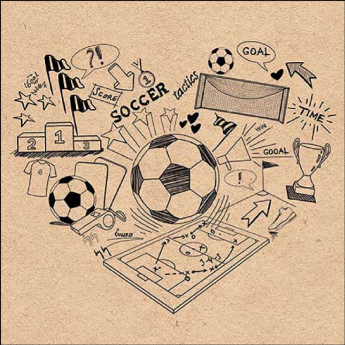 Fußballsymbole recycling Serviette - Servietten 33x33 cm