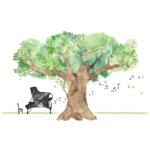 Klavier unterm Baum  - Servietten 33x33 cm