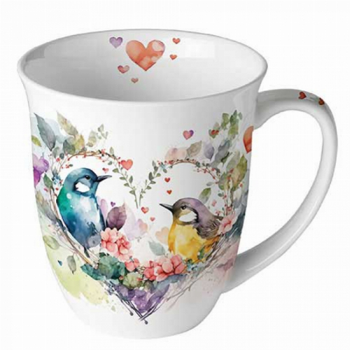 Verliebte Vögel - Tasse mit Motiv