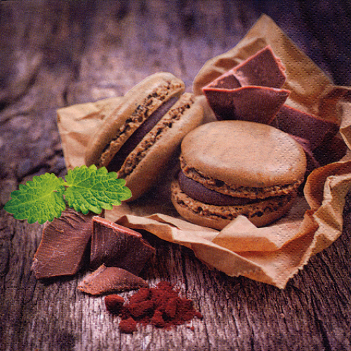 Macaroons & Schokolade - Servietten 24x24 cm