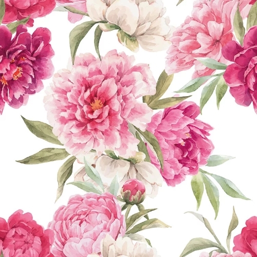 Pinke Blumen  - Servietten 24x24 cm