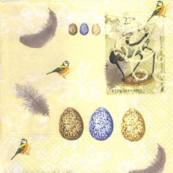Eggs and feather yellow - Servietten 33x33 cm