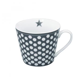 Charcoal Big dots – Happy cup Krasilnikoff Tasse